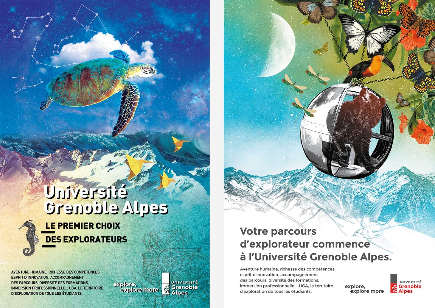Affiches de la campagne Parcoursup 2019 de l'Université Grenoble Alpes